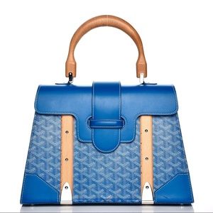 Goyard Blue Canvas and Leather Saigon Handle bag